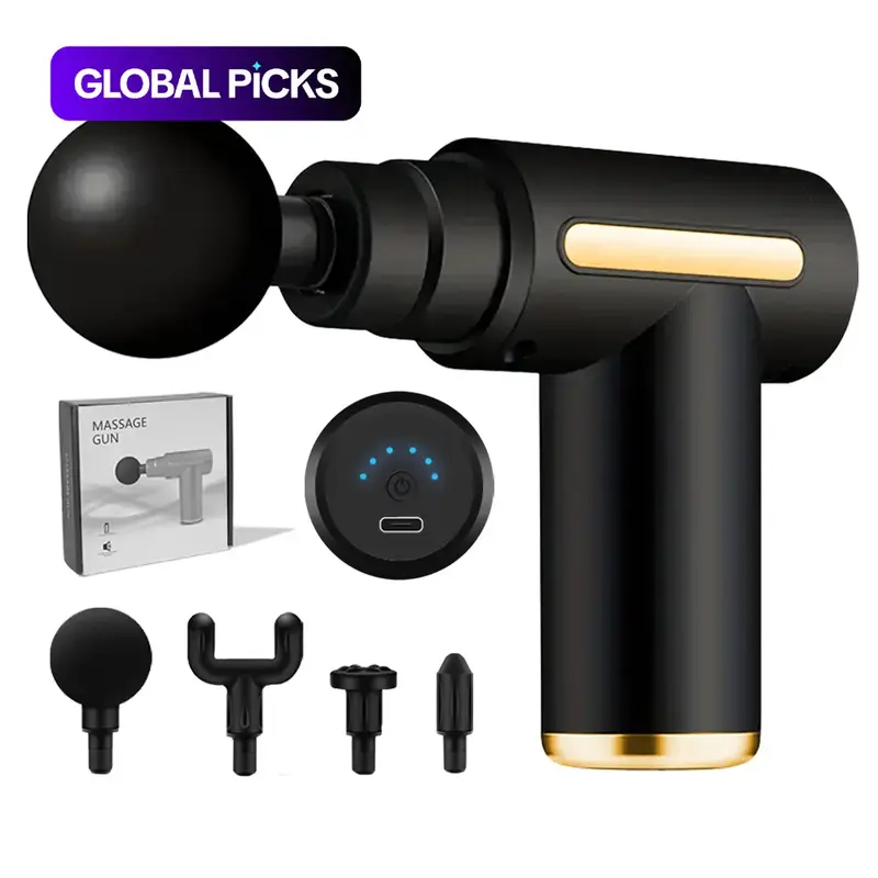 Electric Massage Machine with Replacement Heads, 1 Set Portable Handheld Muscle Massage Gun Massagers for Body #GLOBAL PICKS