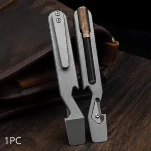 Small Multifunctional Edc Multitool, Titanium Alloy Pocket Lever, Bottle Opener, Outdoor Camping Tool with Pouch Clip, Compact Daily Carry Tool, Multipurpose Tool
