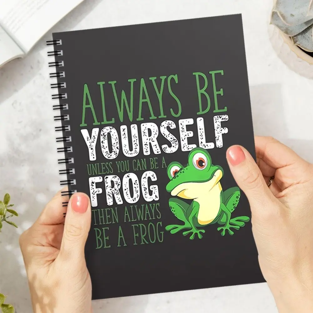 Fun Frog Spiral Notebook 1pc, Portable Notebook, Planner Notebook, Cute Frog-Themed Diary for Frog Lovers, Ideal Office Companion Writing Journal & Scrapbook Supplies