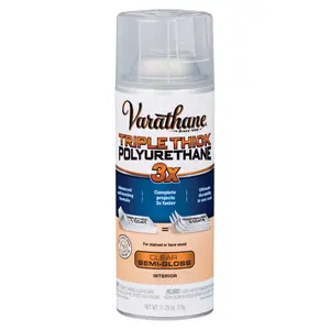 212 MAIN Triple Thick Transparent Polyurethane - 11.25 oz Clear Semi-Gloss Wood Paint Care Coating, Varathane 1694710, Pack of 6, One-Coat