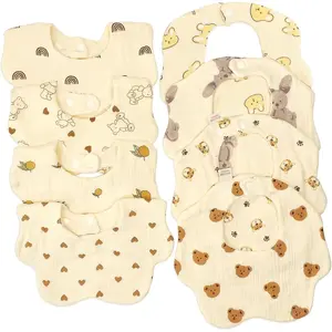 Muslin Baby Bibs for Drooling and Teething Newborn Drool Bibs for Baby Girl Boy