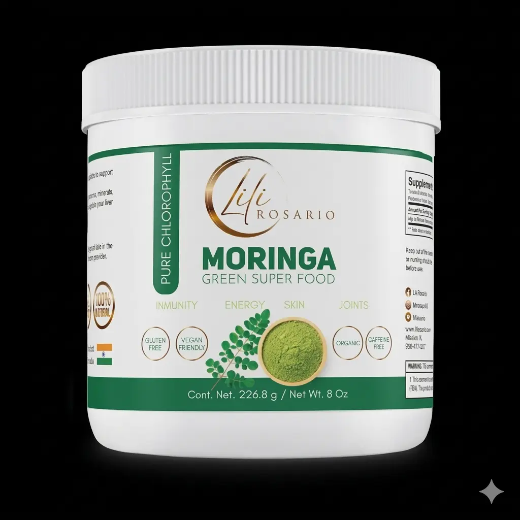 LILI ROSARIO MORINGA LEAF POWDER | PLANT-BASED SUPERFOOD | VEGAN DIETARY SUPPLEMENT | 8 OZ