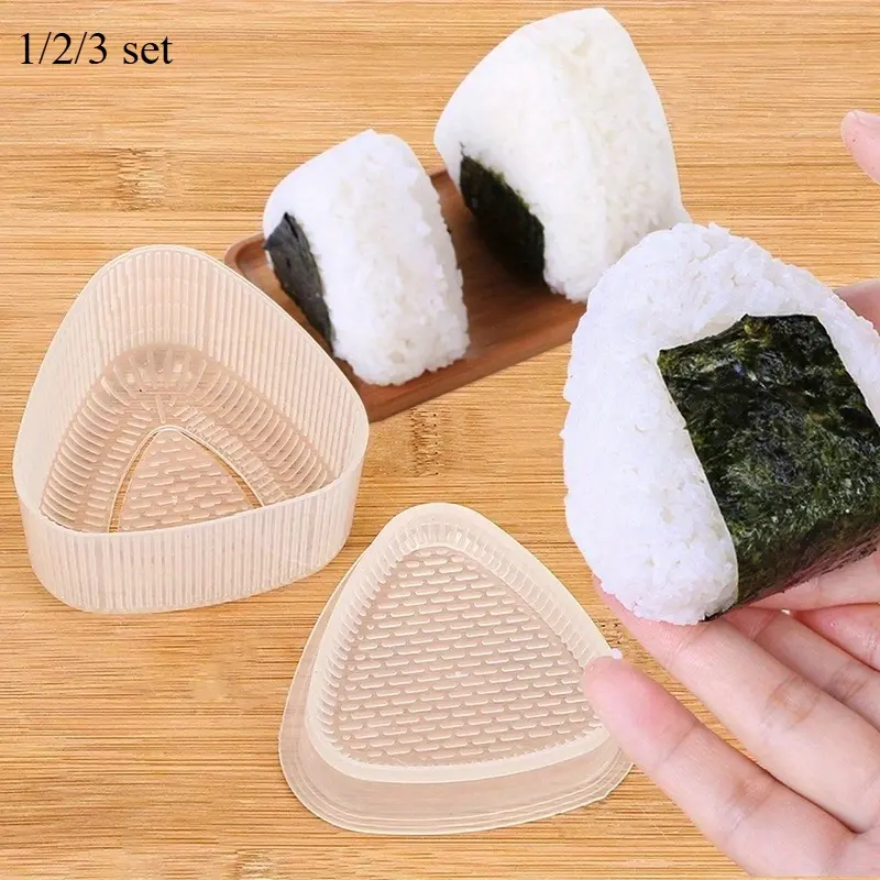 Triangular Plastic Sushi Rice Ball Maker Mould Onigiri Mold Set Kitchen Gadgets Stuff Meal Preparation Tools Transparent Bento Accessories Kitchen Tools