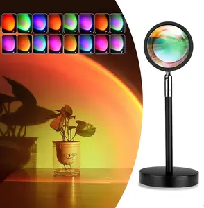 Sunset Lamp Brightness Upgrade Edition: Ultra-bright light source with 180° adjustable angle. Features multiple vibrant colors and remote control functionality. Ideal as a romantic gift for couples, perfect for bedrooms, livestreaming, parties, and decor.