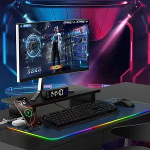 Gaming Mouse Pad with Magnetic Wireless Charging, RGB Black Mousepad Desk Mat with 15W Fast Charger, Waterproof Laptop Writing for Office, Home, Gaming Desktop Accessory shopblackfriday Christmas