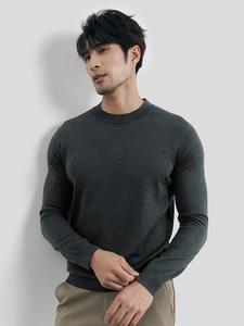 Fioboc Men's GentleKnit Crew Neck Sweater - Long Sleeve Knitwear Basic Top for Fall Winter Layering