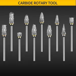 10PCS Carbide Burr Set Double Cut Alloy Steel Rotary Tools | for Wood, Metal, Stone, Gemstone - Handheld & Welding Us 3x6mm