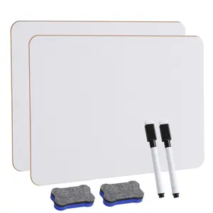 2 Pack whiteboard set, small whiteboard, mini whiteboard, a4 whiteboard, portable whiteboard, comes with 2 pens and 2 whiteboard erasers for students, classroom, home and office