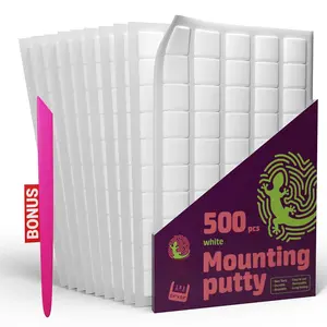 Sticky Mounting Putty 500 count - White Sticky Tack for Wall Hanging - Poster Putty Removable - Adhesive Mounting Putty Squares for Picture Hanging Crafts - Tacky Putty Wall Adhesive