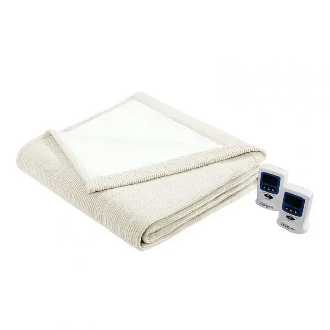 212 MAIN Queen Size Electric Heating Micro Fleece Blanket - Model BR54-0177, Ivory, Heating Blankets for Bedding