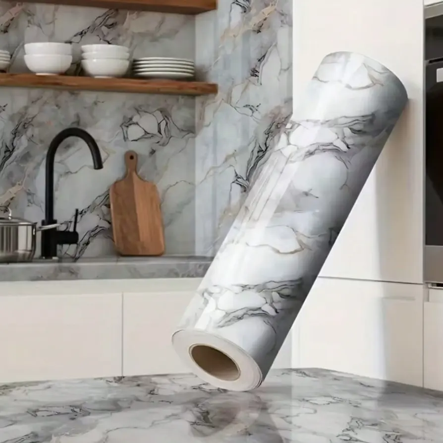 Marble Contact Paper | Self-Adhesive Decorative Vinyl | Water-Resistant & Oil-Resistant Wallpaper for Kitchen, Countertops, Cabinets, Tables & Home Wall Decor