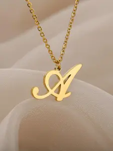 Simple Letter Pendant Necklace for Women, Alphabet Charm Necklace, Initial Letter Necklace, Dainty Initial Necklaces, Stainless Steel Jewelry, Daily Fashion All-match Decoration