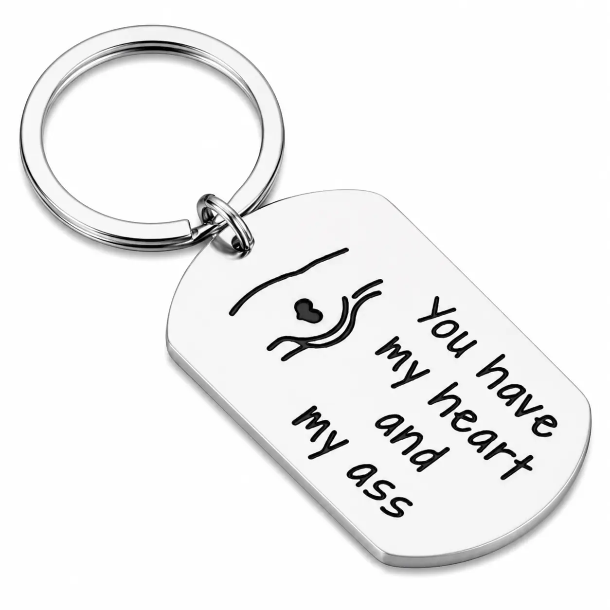 Funny You Have My Heart Keychain Gifts for Boyfriend Girlfriend, Romantic Gag Gift for Him Her, Anniversary Valentine’s Day Birthday Gift for Husband Wife