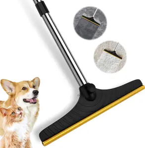 5FT Carpet Rake  Remover,  Carpet Rake with Telescopic Handle for      Remover Broom for Rugs, Mats, Beds, Stairs (Black)
