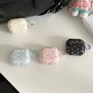 Four-Color Floral Earphone Case for Apple AirPods Pro 2/AirPods Pro/AirPods 4/AirPods 3/AirPods 2, Fashionable Women's Design, Flower, Earphone Protective Cover