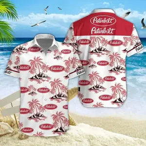Peeeterbilt Hawaiian Shirt, Beach Truck Design Aloha Shirt, Tropical Summer Short Sleeve Shirt, Perfect Gift for Him or Her