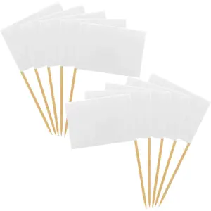 [100 Pack] Blank Toothpick Flags, Cheese Markers for Charcuterie Board Food Label Cupcake Toppers Pick Cocktail Picks for Appetizers, Party Buffet, Cupcake, Food, Fruit, Party Decoration