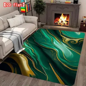 2D flat best-selling velvet carpet with emerald gold flowing texture for living room, hallway, bedroom, and game room modern home decor Decorative Area Rug carpet
