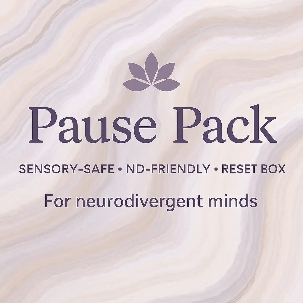 Pause Pack Sensory-Safe ND-Friendly Reset Box for Neurodivergent Minds - Self-Care Kit for Burnout & Overwhelmed People with Herbal Tea, Fidget Tool, and More