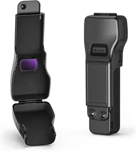 AMAZEAR Gimbal Screen Protective Cover for Xtra Muse/DJI Osmo Pocket 3 Accessories, Lens Cap Hard Case for Xtra Muse Gimbal Vlog Camera with Soft Lining, Compact Design, Quick Open/Close, Black