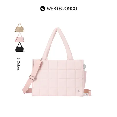 WESTBRONCO Large Puffer Tote Bag Laptop Bags Shoulder Women Crossbody Lightweight Work Bag Storage Fashion Bag Summer Trendy Waterproof Work Travel Trendy Commuter Purse Mom Gift for Her Back to School SummerSale
