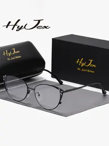 HyJex 1 Piece Unisex Elegant And Refined Full Frame Plaon Glasses Enhance One's Temperament Cat Eye Frame Plaon Glasses