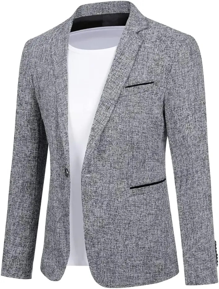 Men's Suit Jacket One Button Slim Fit Sport Coat Business Daily Blazer
