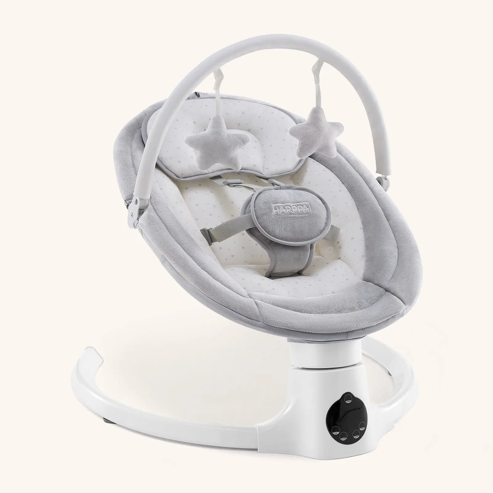 HARPPA Weddell Lite Electric Baby Swing, Compact Newborn Bouncer & Rocking Chair with Music Speaker, Secure Harness, 5 Adjustable Speeds, Foldable Base, Breathable Pad, Baby Items, Newborn Baby