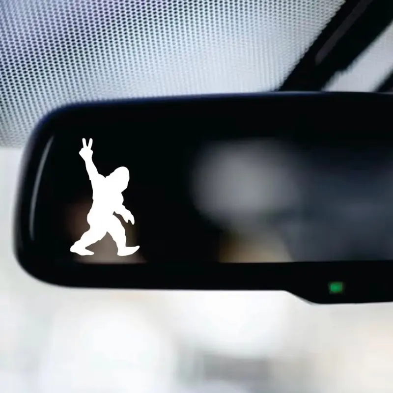 Tiny Sasquatch v2 Bigfoot Car Decal Truck Bumper Sticker Window Windshield Vinyl Sunvisor Rearview Mirror