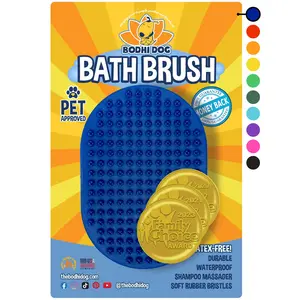Bodhi Dog Grooming & Bath Brush | Gentle Massage & Shedding Control | Soft Rubber Bristles for Dogs & Cats | Deep-Cleaning Comb | Multiple Colors Pet Products