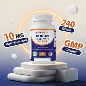 Vitamatic Boron Glycinate 10mg 240 Tablets Non-GMO Gluten Free Dietary Supplement