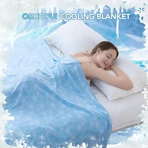 【Memorial Day Deals】 1PC Cooling Blanket for Hot Sleepers – Thin Summer Cooling Blanket Throw Size, Q-Max >0.5 Lightweight Cooling Throw Blanket for Bed, Couch, ORor Sofa – Snowflake Cool Blankets,mothersdaygift,