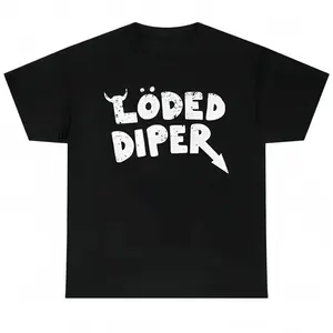 Loded Diaper Unisex Heavy Cotton T-shirt Menswear Top Vintage Distressed Humor Joke Gift Graphic Tees Summer Casual Wear