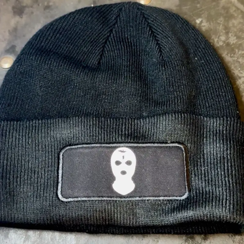 Healthy Gangster Beanie with Unique Skull Patch for Stylish Warmth
