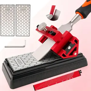 Sharpening Kit for Chisels & Plane Blades, Precision Honing Guide with 400/1000 Grit Diamond Stone, Woodworking Sharpening Jig with Angle Guide, Non-Slip Base, Carrying Bag, Reusable Sharpening System