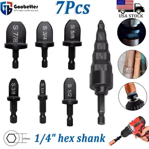 7pcs Manual Pipe Swaging Tool Set - Air Conditioner & Refrigeration Soft Tubing Expander with 1/4", 3/8", 1/2", 5/8", 3/4", 7/8" & Multi-Size 1/4"-3/4" Expander Bits