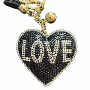LGS Charms - Hearts - Rhinestone Keychain Fashion Accessory with Tassel