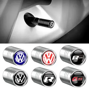 4 Piece Car Metal Wheel Tire Valve Stem Caps Rim Accessories for Volkswagen Passat Golf Rline Gti, Durable Automotive Parts