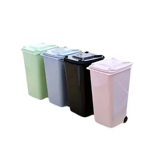 Mini （3.94in）Creative Multi-Functional Pen Holder in the Shape of a Wheeled Trash Can (Creative Design, Available in Multiple Colors)