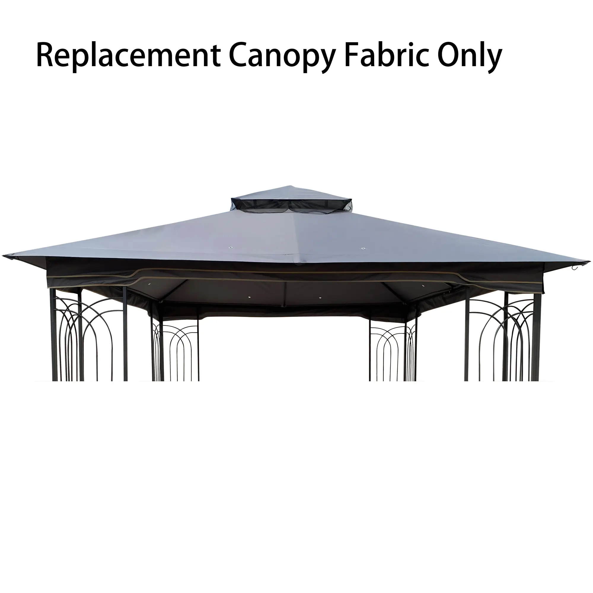 SAVEYOUR Premium Gray Polyester Gazebo Replacement Canopy Top - 10x10 ft, 13x10 ft Sizes, Breathable Double Roof, Heavy Duty Waterproof, UV Protection, Weather Fastness, Assembly Required for Backyard Patio Rectangular Shelters