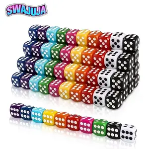 100 Pcs 16mm Acrylic 6 Sided Dice | 10 Colors, Bulk Set for Classroom Teaching, Math Learning, Party, Family Board Games