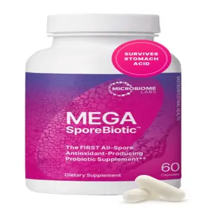 MegaSporeBiotic Digestive Probiotics - 180 Capsules Survives Stomach Acid, Supports Gut Health & Immunity, Shelf-Stable for Travel