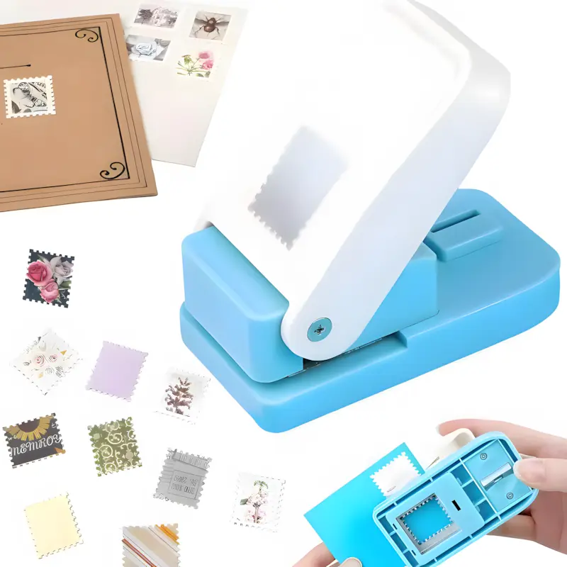 Postage Stamp Punch Tool for Paper Crafts – Turn Photos, Prints & Paper Into Vintage Stamp Designs, Manual Lever Postage Stamp Puncher for Junk Journals, Scrapbooking, Card Making & DIY Crafts, Easy Craft Tool for Creative Projects and Handmade Gifts
