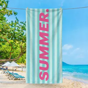A Personalized Beach Towel With A Striped Print, Super Absorbent And Quick-drying, Comfortable Beach Towel, Stylish Pool Towel, Beach Accessory, Essential Holiday Gift, Available In Multiple Sizes, Suitable For Both Men And Women