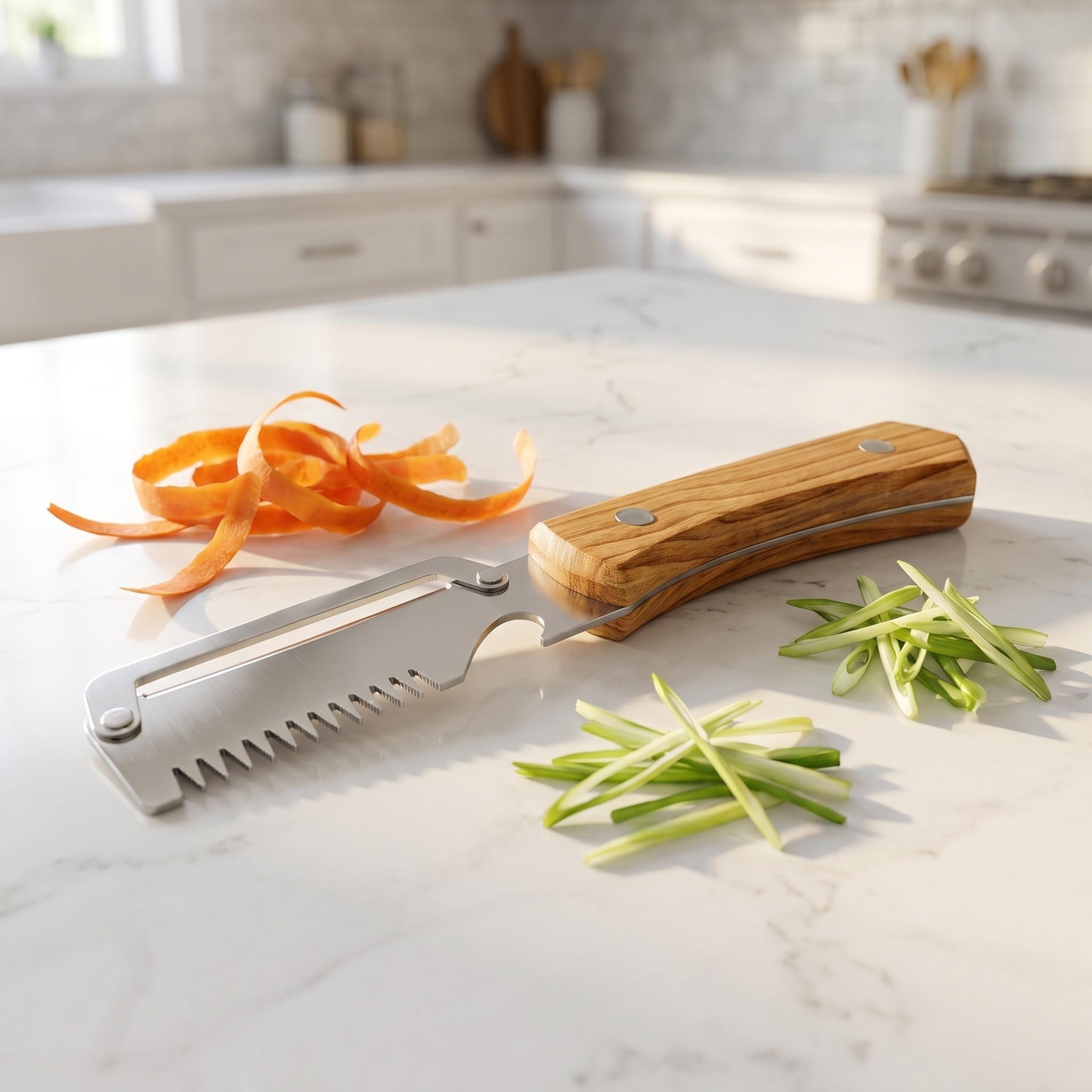 3 in 1 Premium Heavy Duty Stainless Steel Peeler, Multi-Functional Kitchen Tool with Peeling, Shredding and Bottle Opener, Ultra Sharp Durable Long Lasting Design - YY