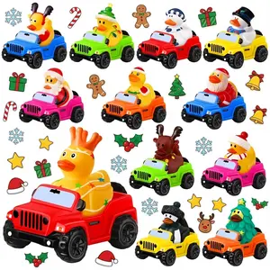 MIGE Christmas Rubber Ducks for Jeeps 24 Pcs Off-Road Vehicles 12 Ducks & 12 Cars Bath Toy Party Favors Gifts for Jeep Enthusiasts