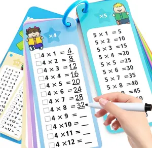 1-12 Multiplication Flash Cards, Large Math Table Flashcards, Including 15 Cards, 2 Dry Erase Markers, 1 Rings, Educational Times Table Flashcards for Classroom Home, for 1st to 3rd Grades