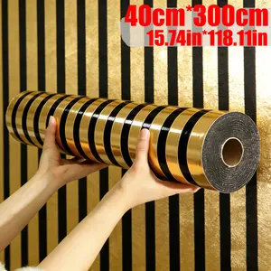 Thick Vintage 3D Frame Slot Self-Adhesive Decorative Wallpaper, Mirror Reflective Metal Texture, Easy Peel and Stick, Removable and Waterproof, Textured Wall Paper