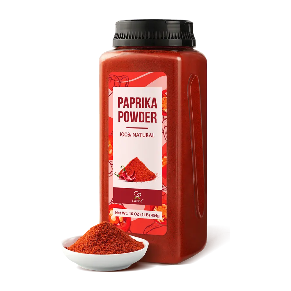 Soeos Paprika Powder, 16 oz (Pack of 1), Sweet Paprika Seasoning for Marinade, Cooking, Grilling, Dipping, Perfect for Chicken, Pork, Beef and Vegetables