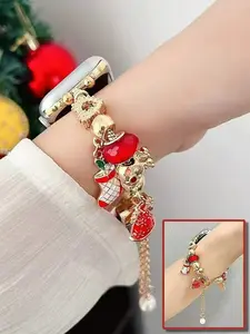 Christmas New Year Series Compatible Iwatch Apple 10,11/se Replacement Band, Versatile Metal Bracelet, Unique Design S9867